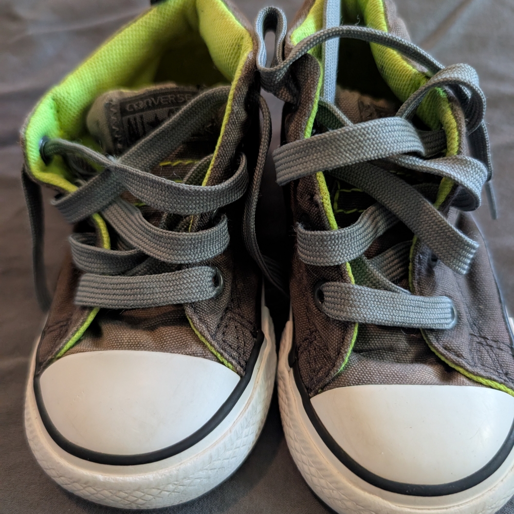 Converse Kids High-Top Sneakers - Gray and Green